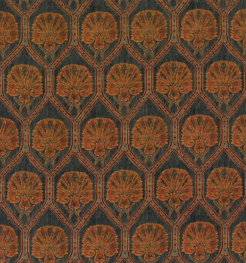 Ottoman Lampas - Green