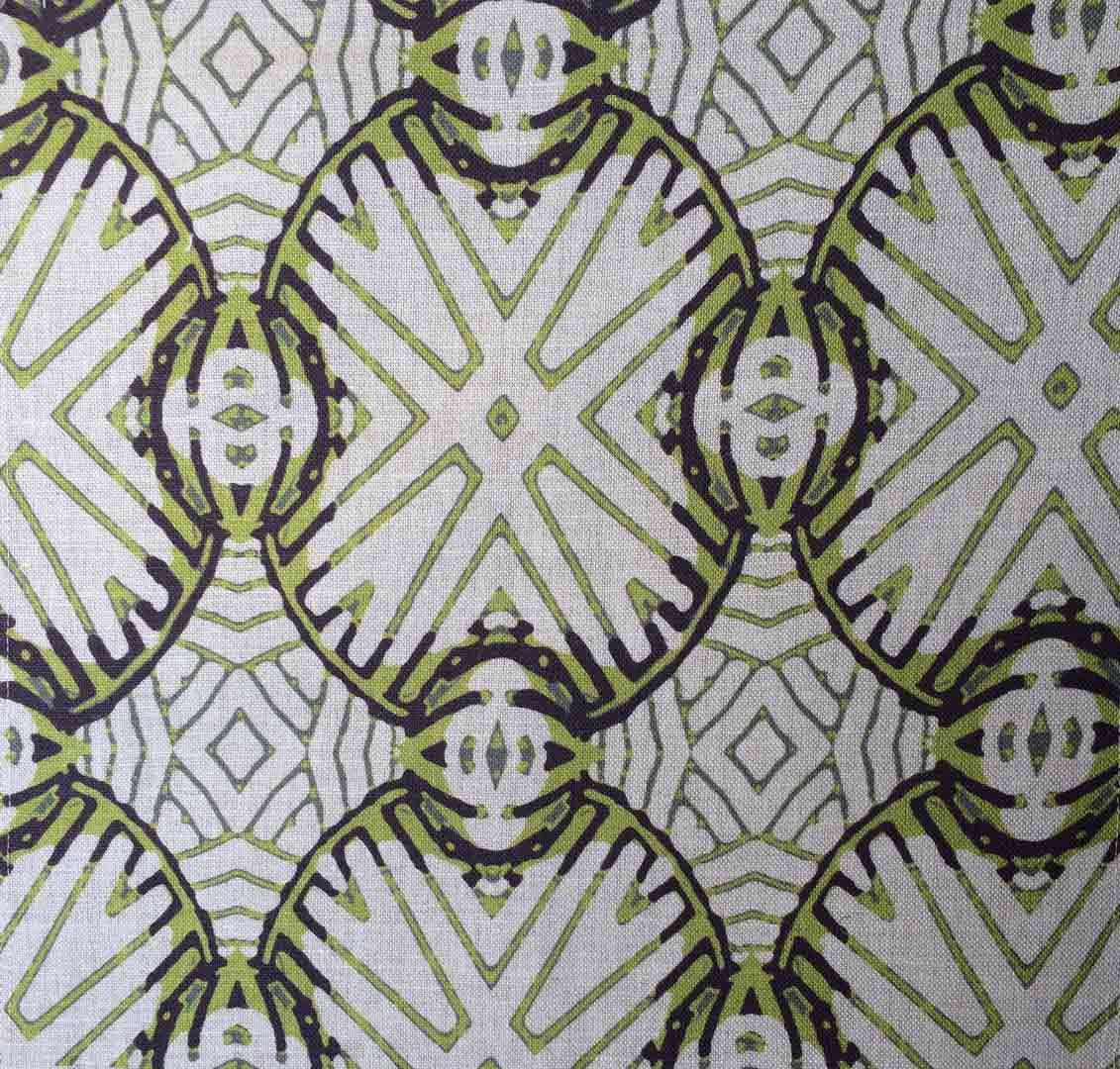 Bantu - Lime on Natural Linen
