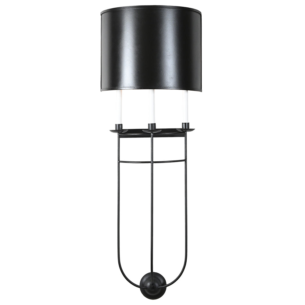 Maryika 3 Light Sconce w/Tole shade - Gunmetal
