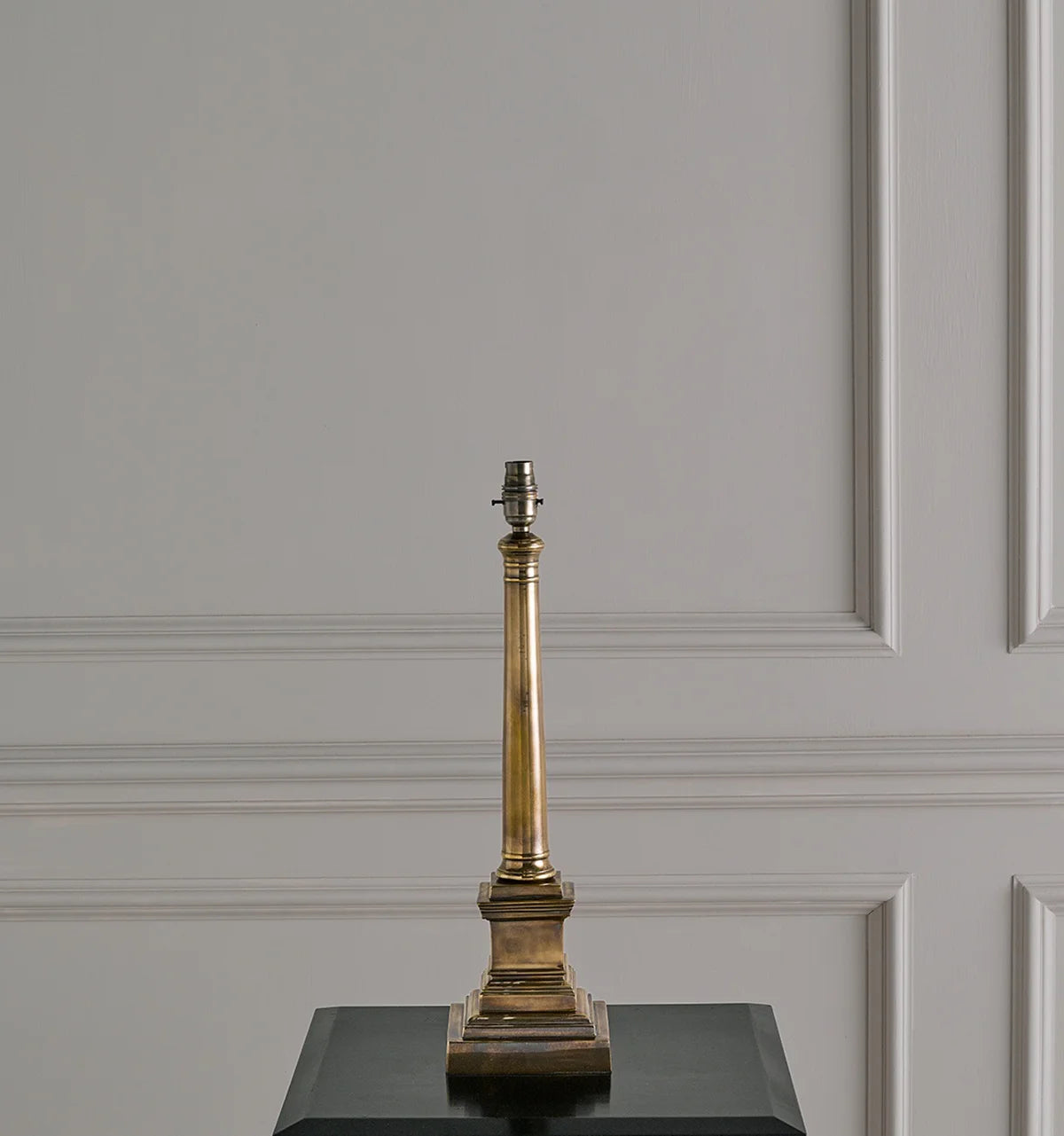 Plain Column Lamp - Antique Brass
