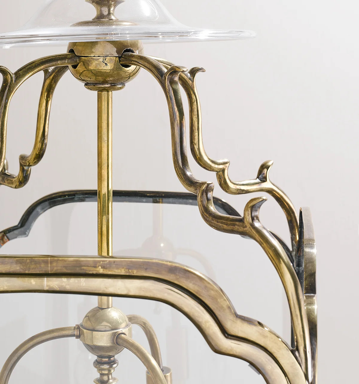 Corsham Lantern Large - Antique Brass - Downward Candles
