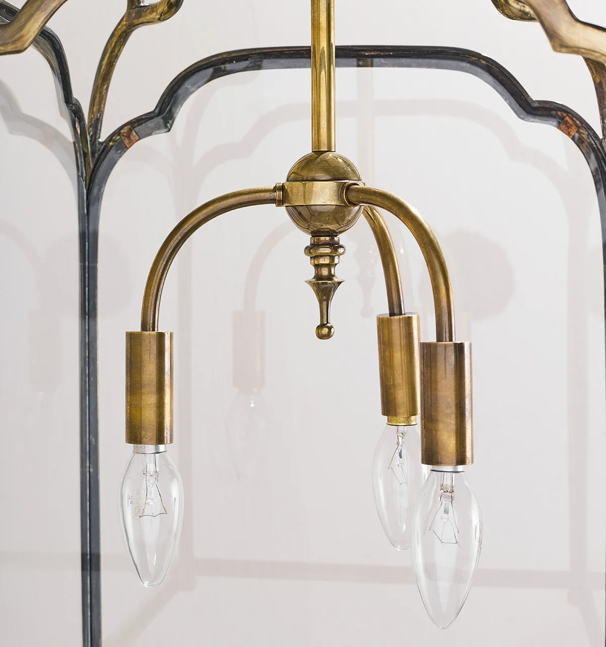 Corsham Lantern Large - Antique Brass - Downward Candles