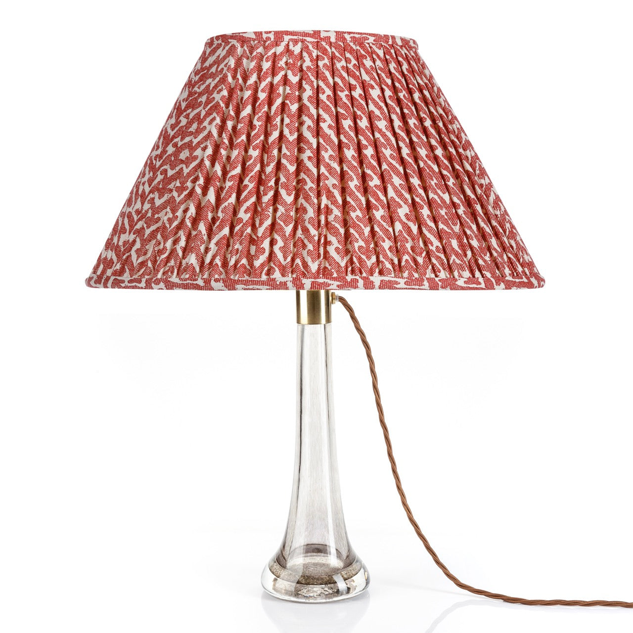 Oval Lampshade in Red Rabanna