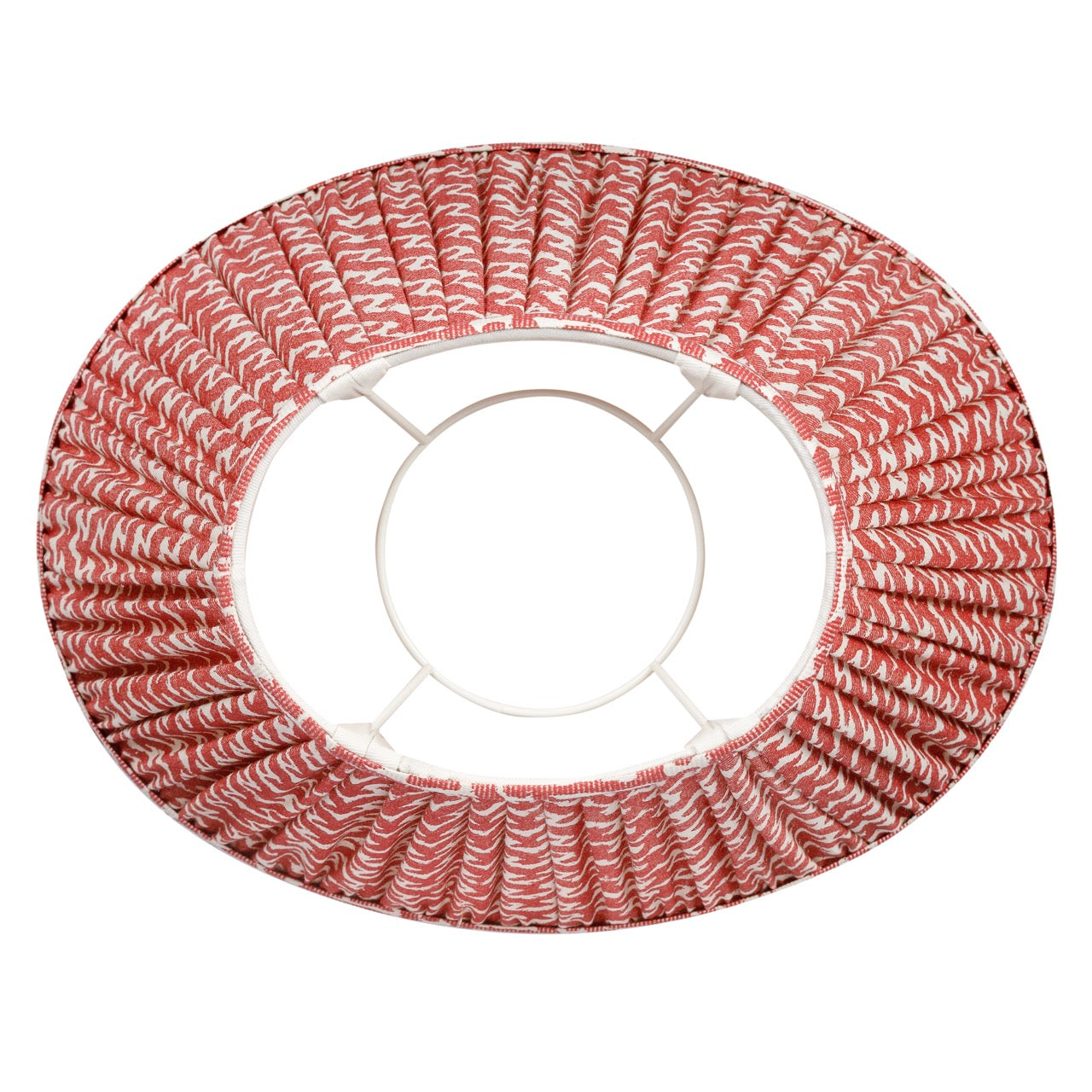 Oval Lampshade in Red Rabanna