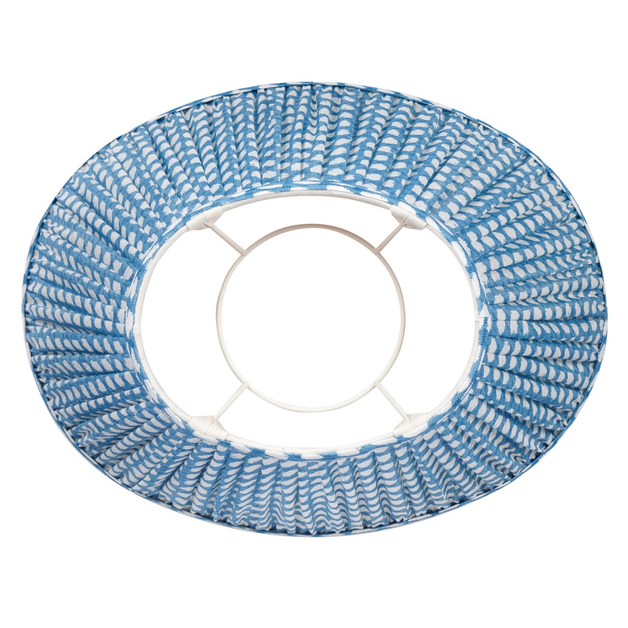 Oval Lampshade in Blue Wicker