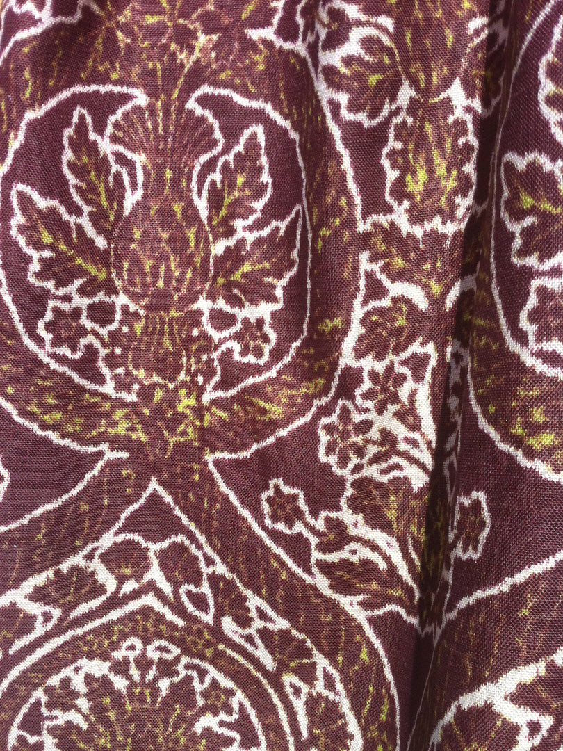 Thistle - Brown Green on Natural Linen