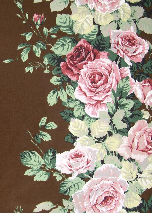 Cabbage Rose - Pink / Brown