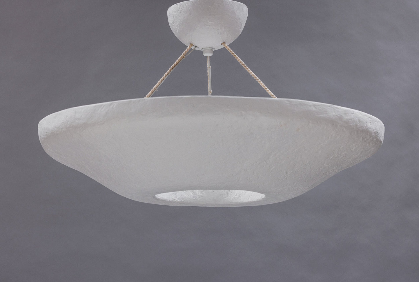 Wolfe Disk Pendant 50in - White Plaster