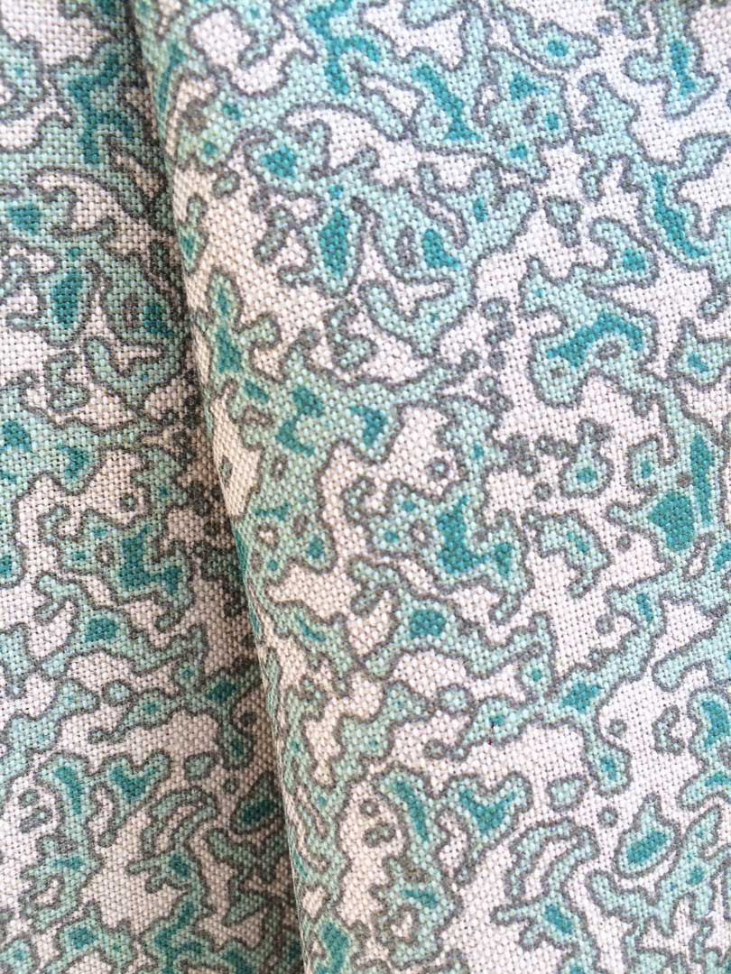 Mokume - Aqua on Natural Linen