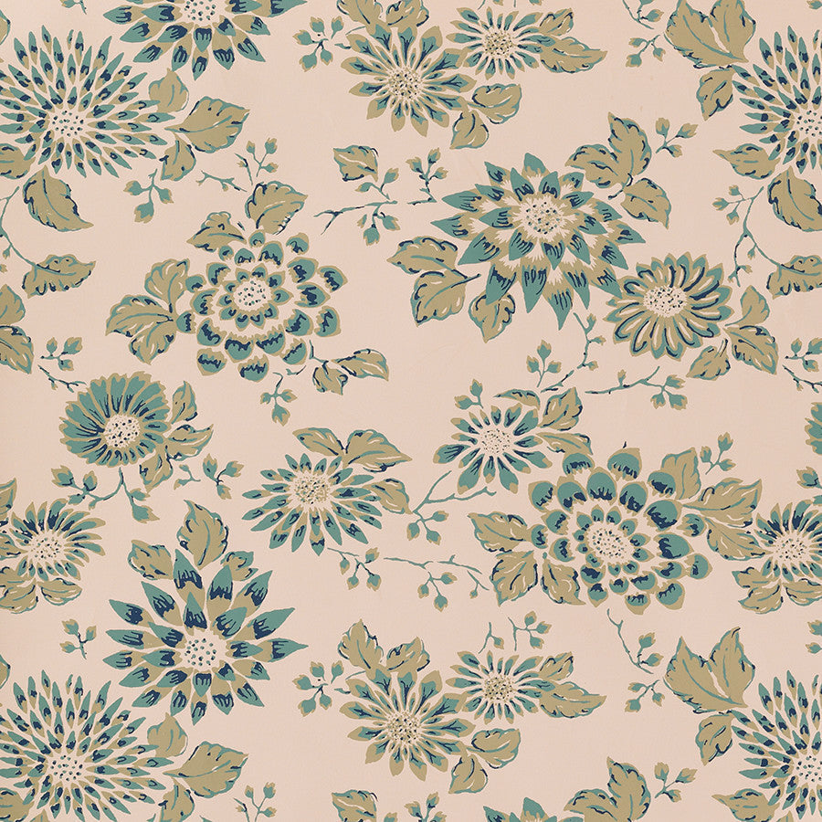 Japanese Stencil Wallpaper - Blue