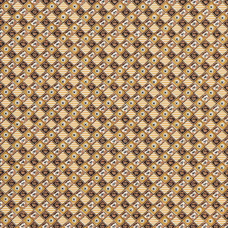 French Tile Wallpaper - Old Gold