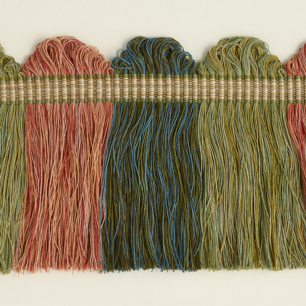 Fan Top Block Fringe - Verdigris 4 Cols