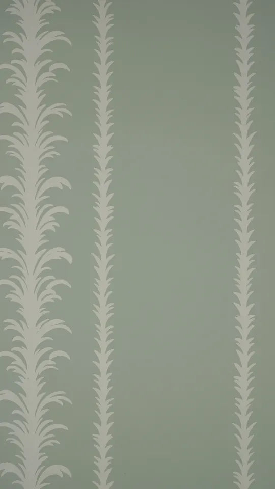 Palm Stripe Wallpaper - Pearl Grey