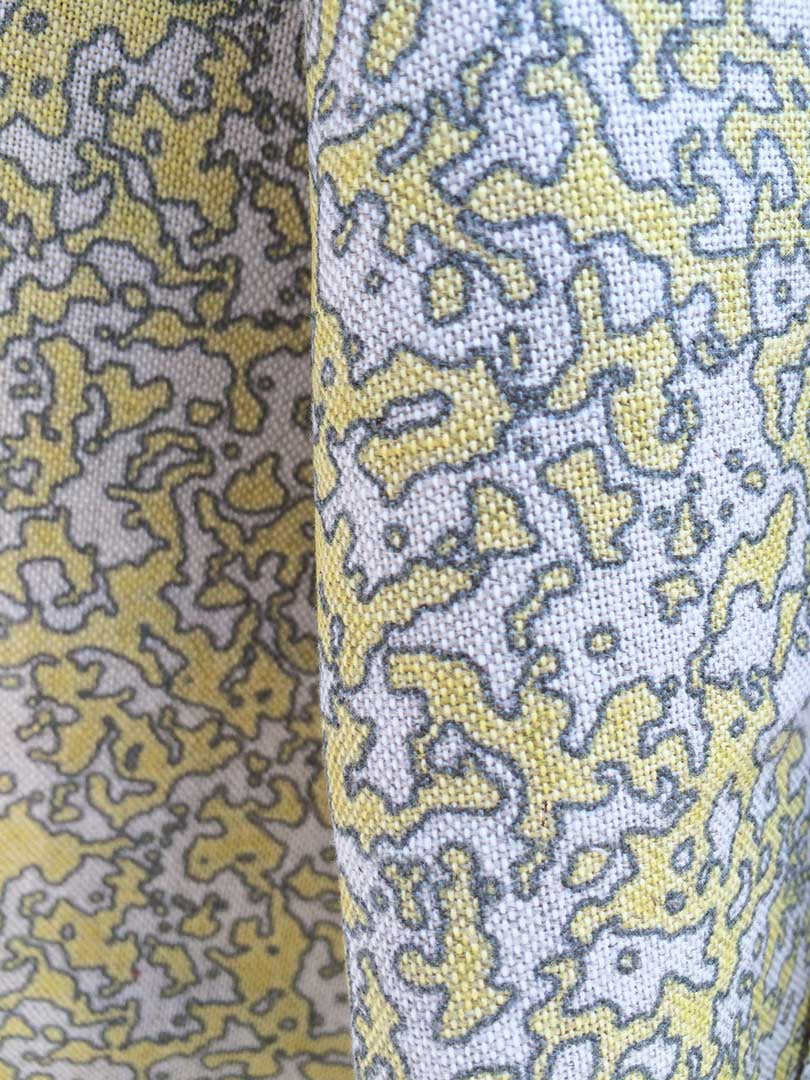 Mokume - Yellow on Natural Linen