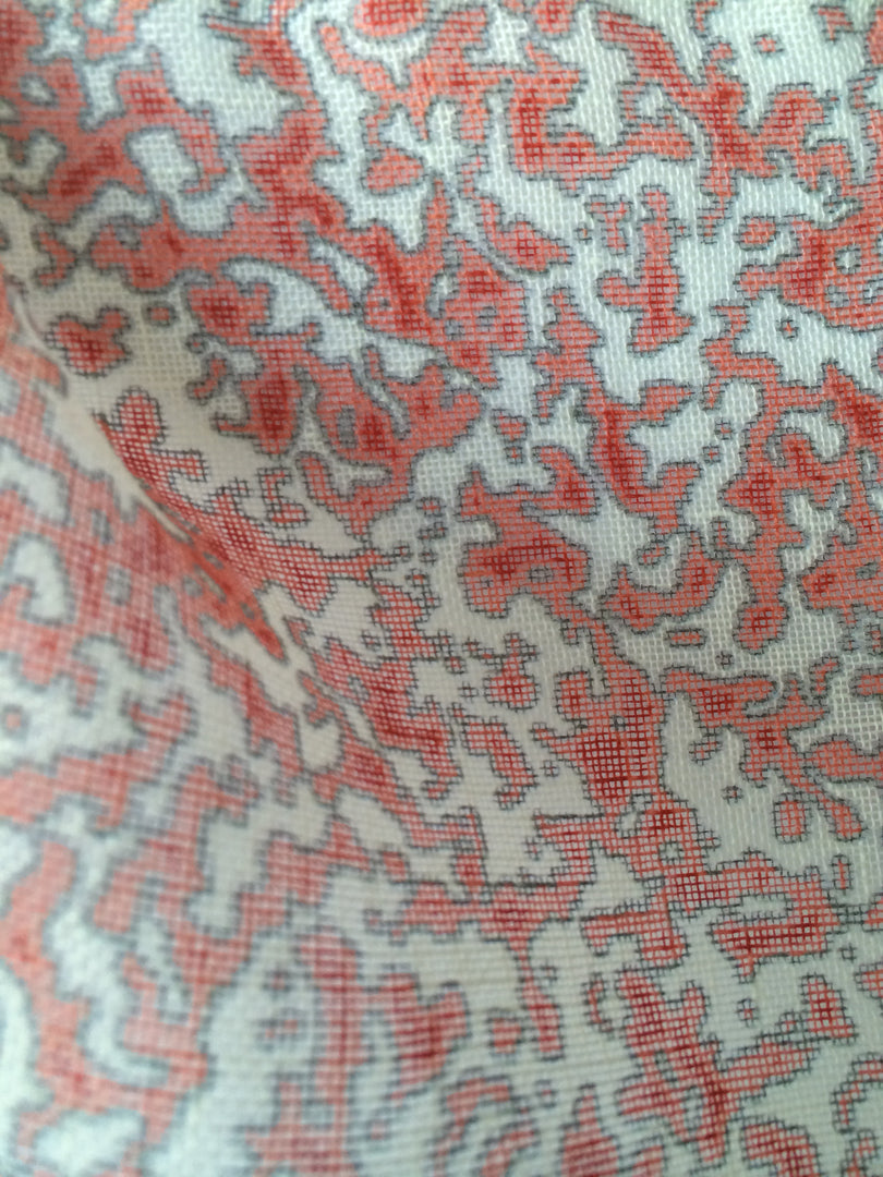 Mokume - Red on Linen Casement