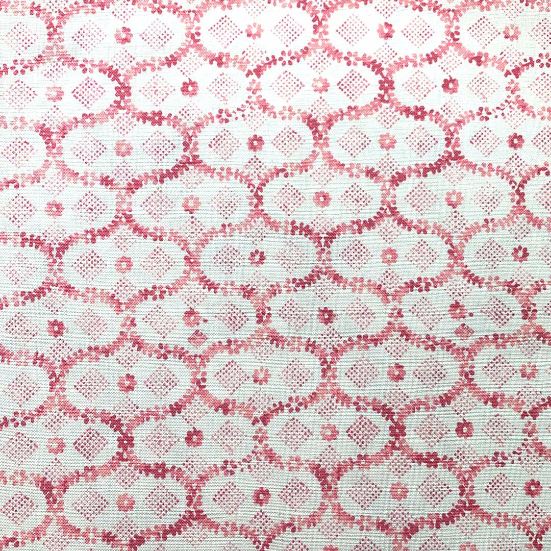 Rouen - Pink on Oyster White