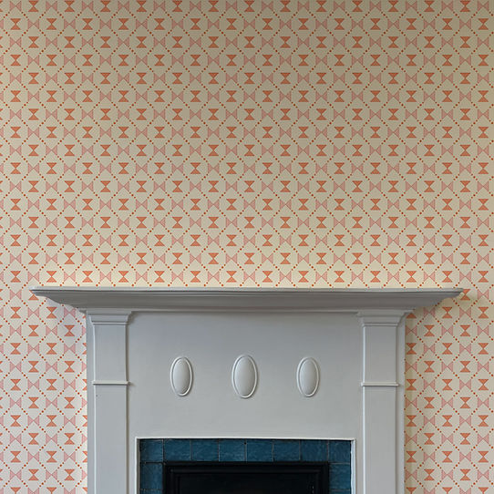 Bow Tie Quilt Wallpaper - Pink & Coral