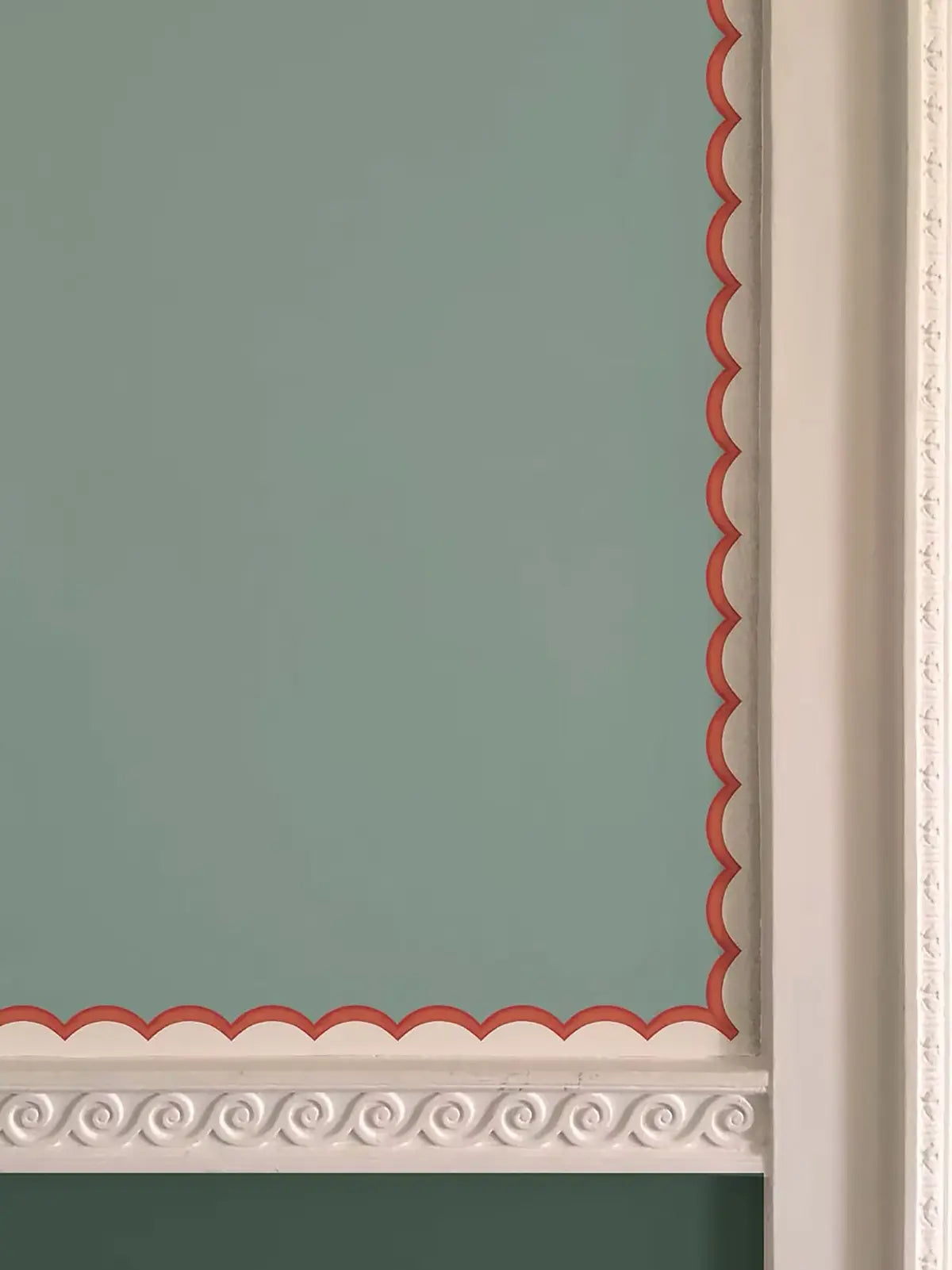 Scalloped Wallpaper Border - Coral