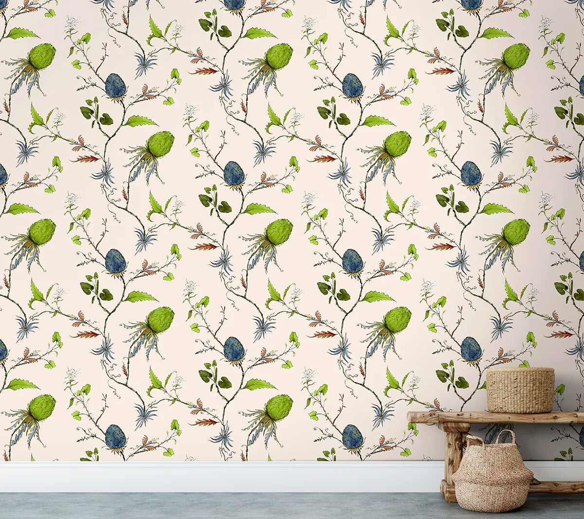 Artichoke Vine Wallpaper - Bisque