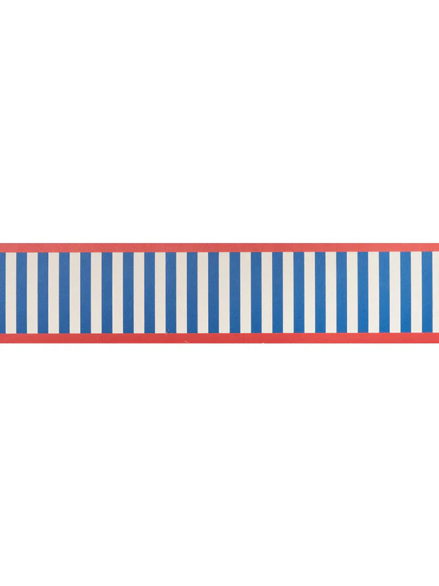 Audrey Wallpaper Border - Blue/Red