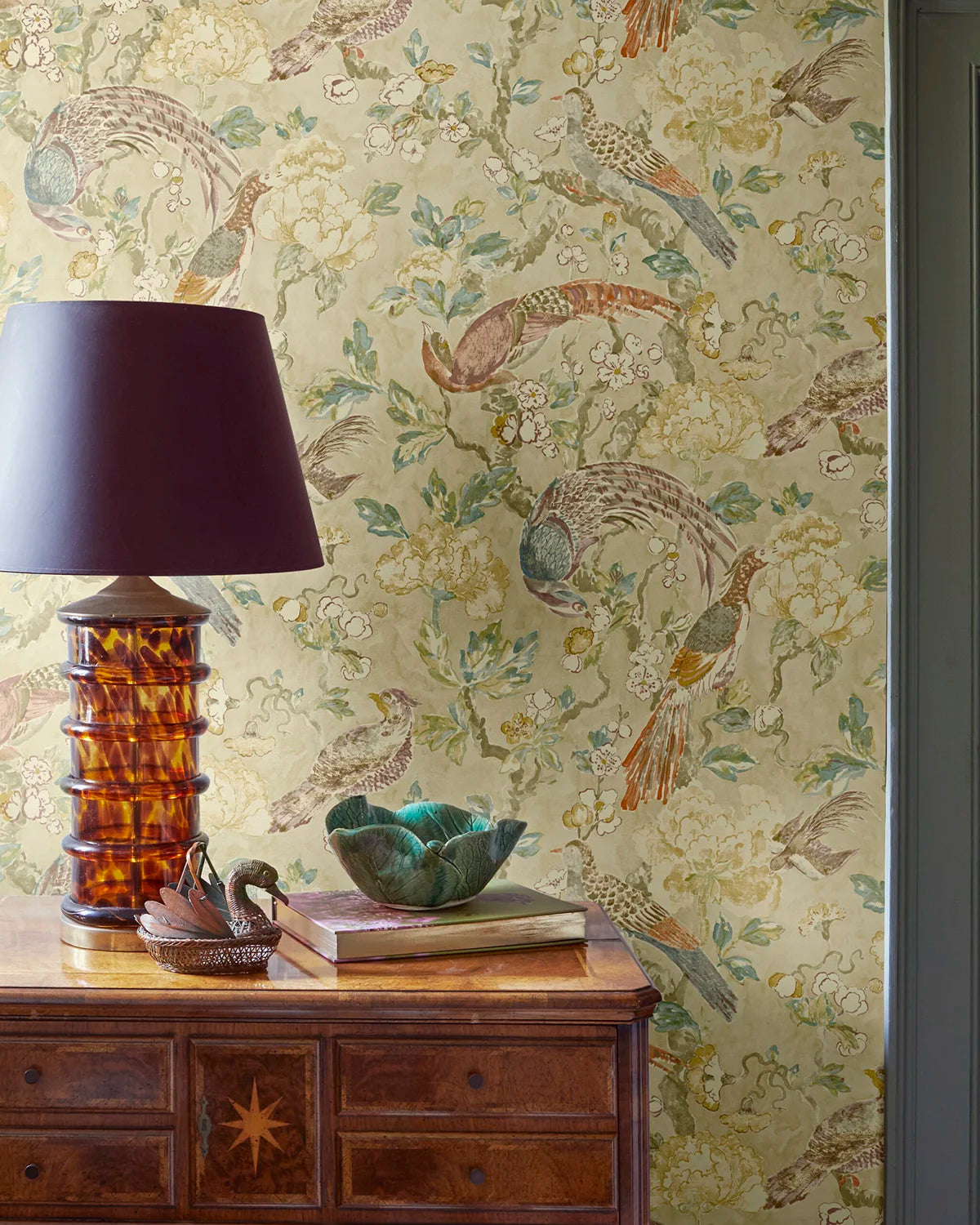 Aviary Wallpaper - Earth Tones