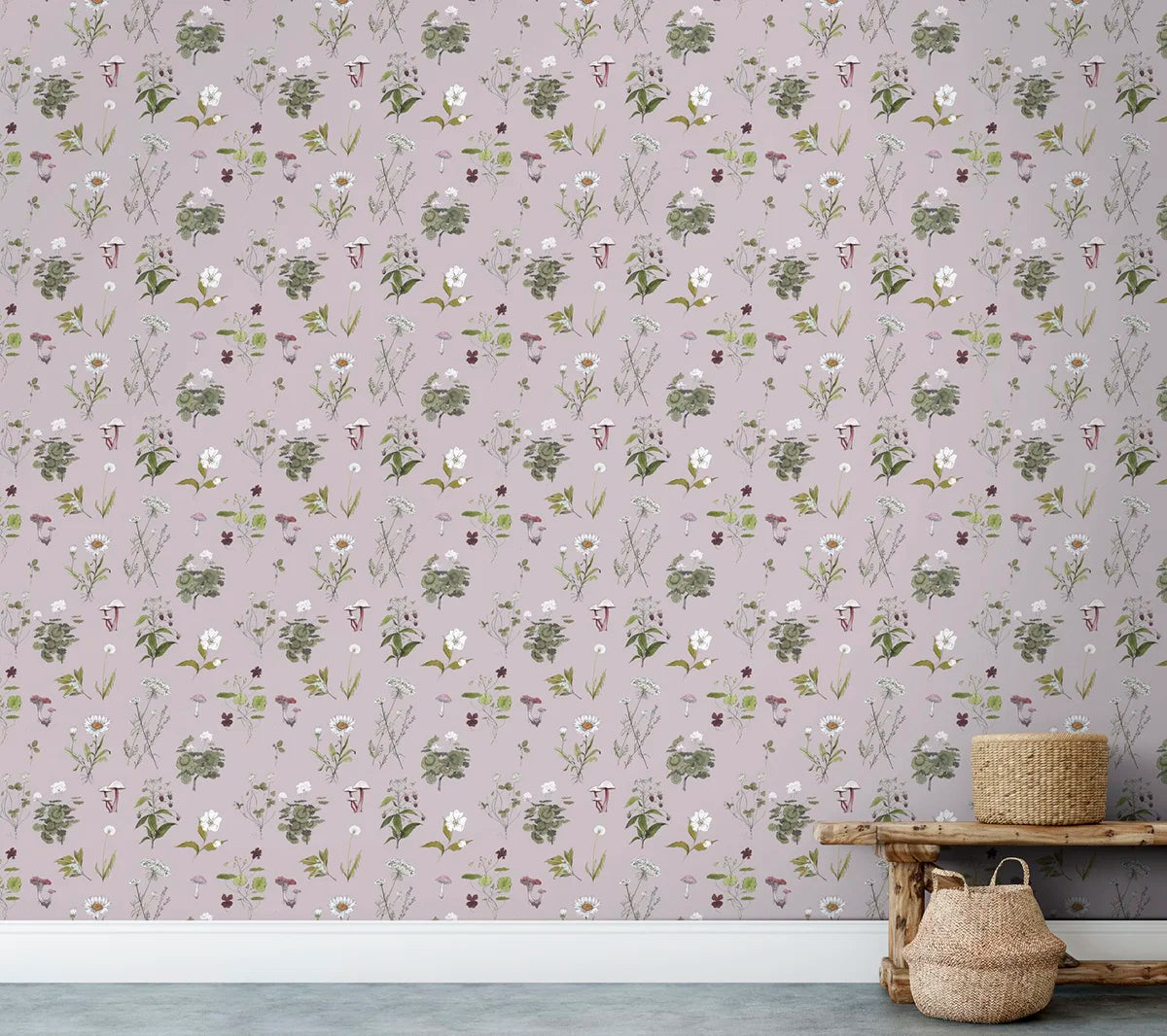 Botanical Wallpaper - Mauve