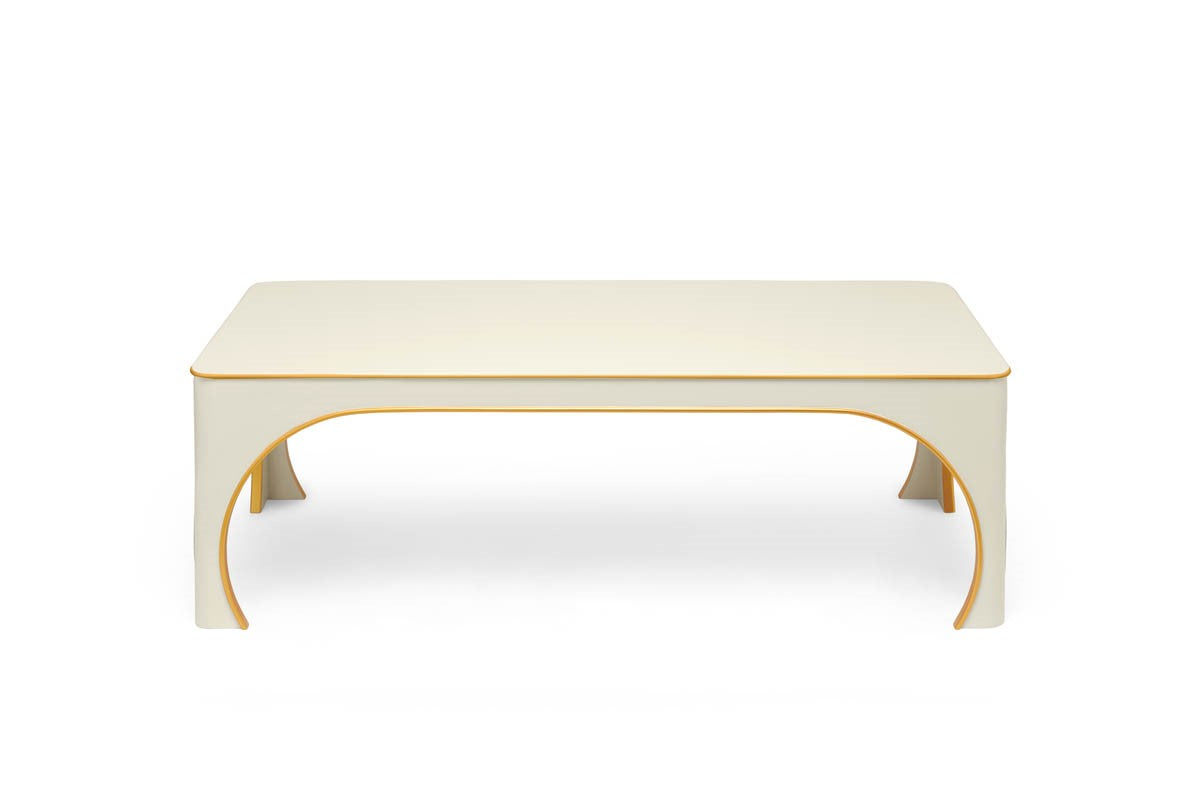 Brighton Coffee Table - Ivory / Gold Edge