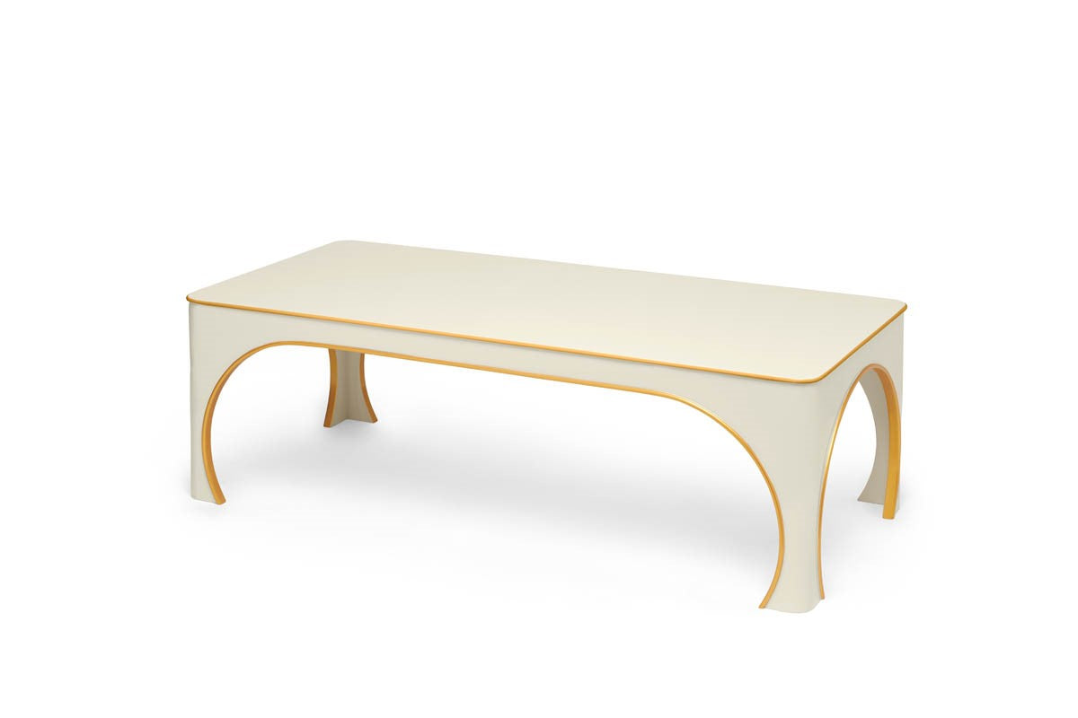 Brighton Coffee Table - Ivory / Gold Edge