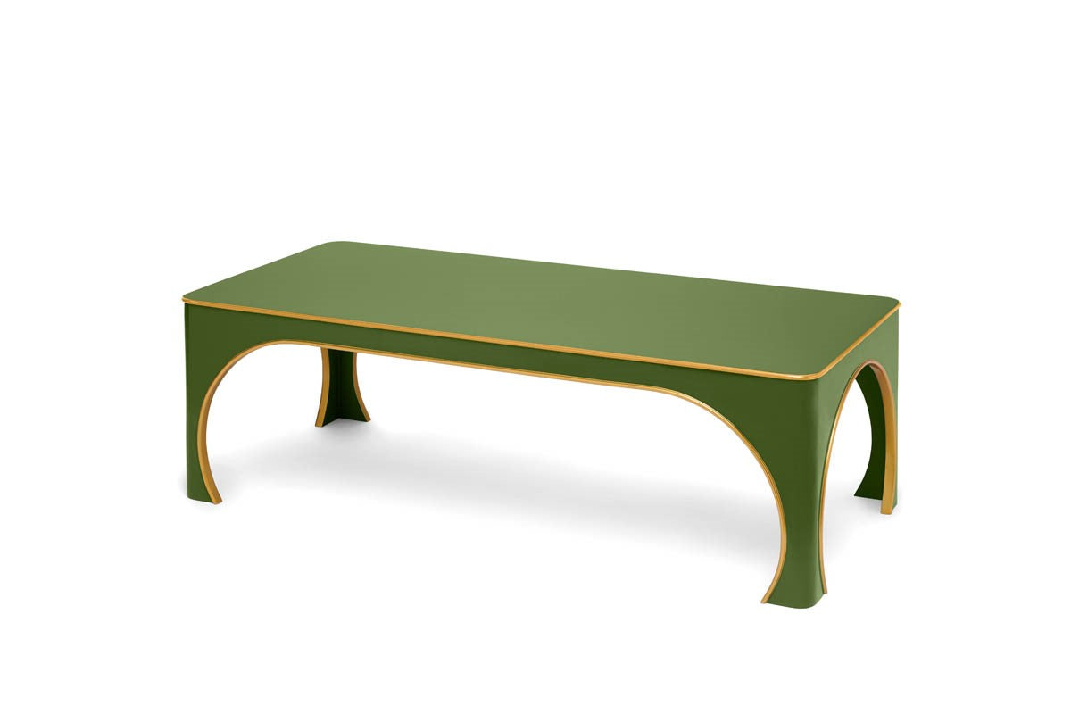 Brighton Coffee Table - Lettuce Green / Gold Edge – Wells Abbott