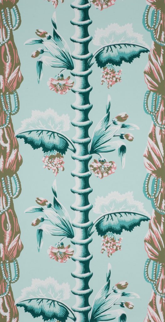 Bamboo and Drapery Wallpaper - C