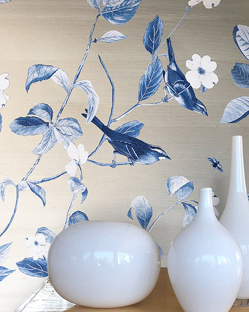 Botanical Wallpaper Mural - Porcelain