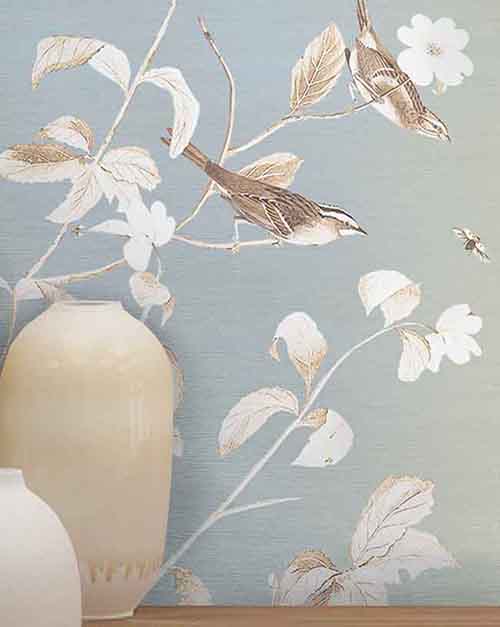 Botanical-Silk - Skylight (Pale Blue)