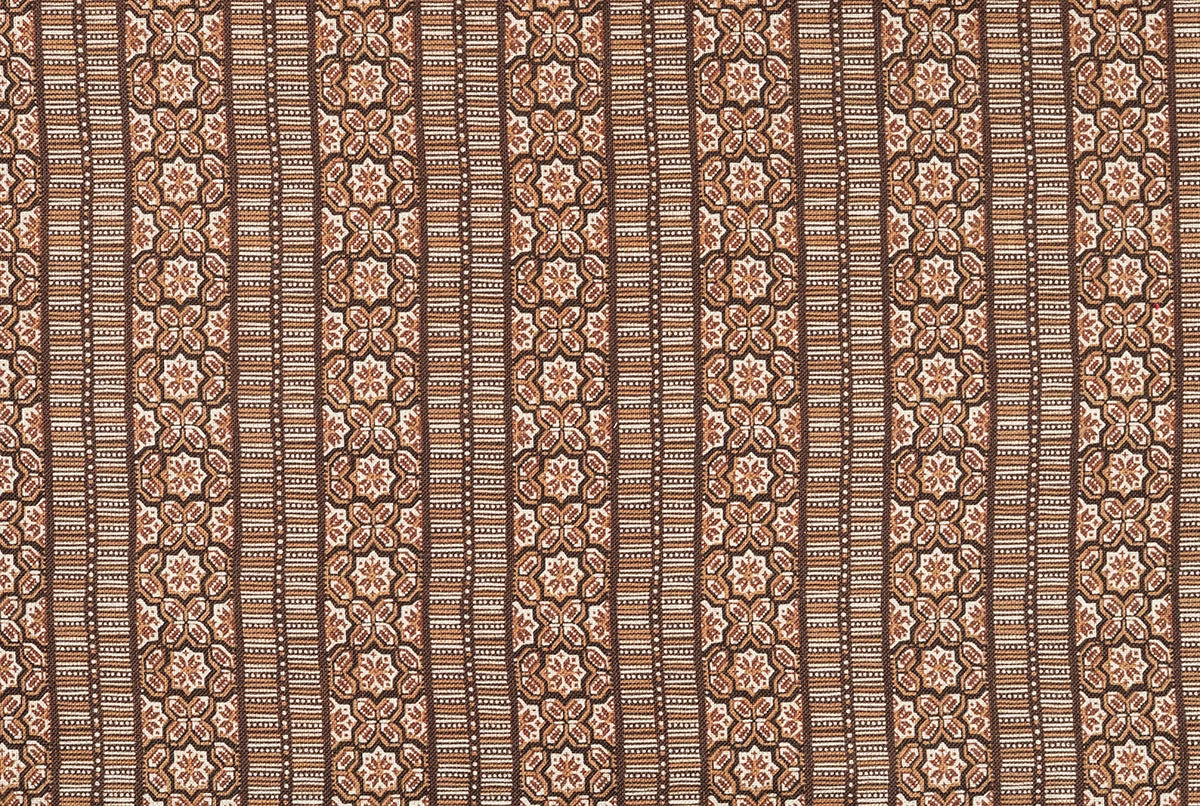Casimir Raye Sur Lin - Beige Fond Marron