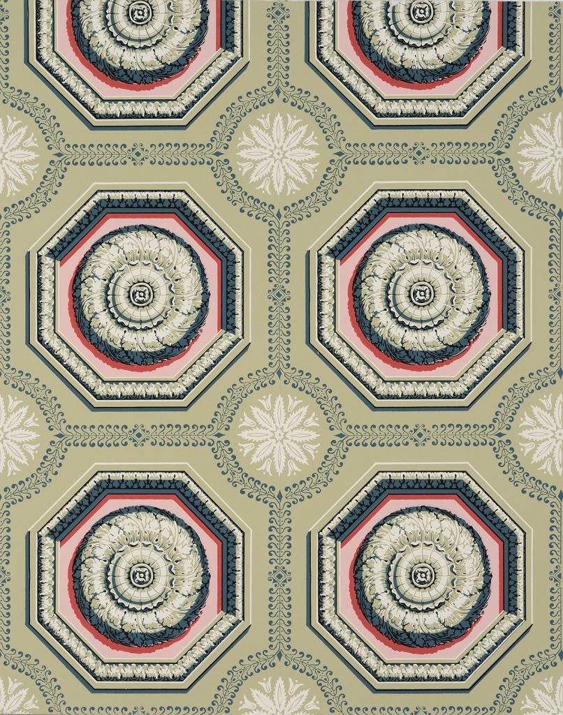 Coffered Rosette Wallpaper - A