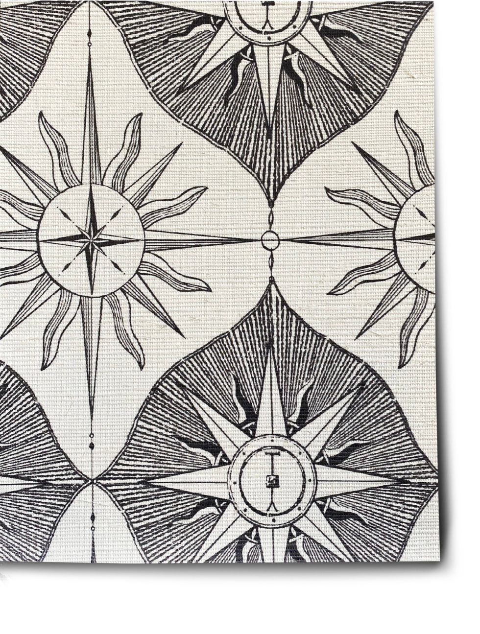Compass Rose Wallpaper - Thunder Grey
