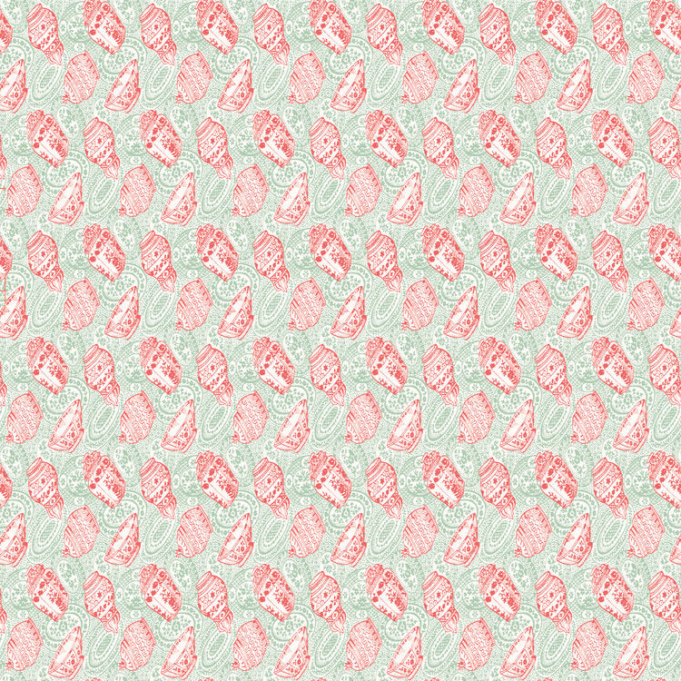 Char Ming Wallpaper - Rose / Celadon
