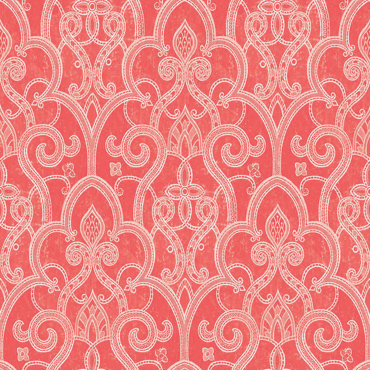 Tracery Wallpaper - Coral