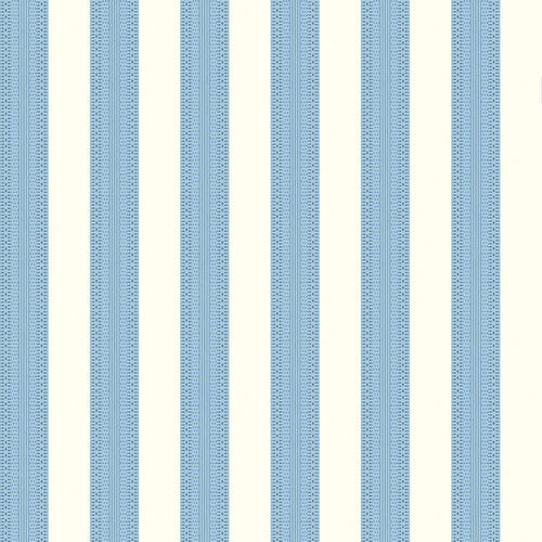 French Stripe Wallpaper - Blue