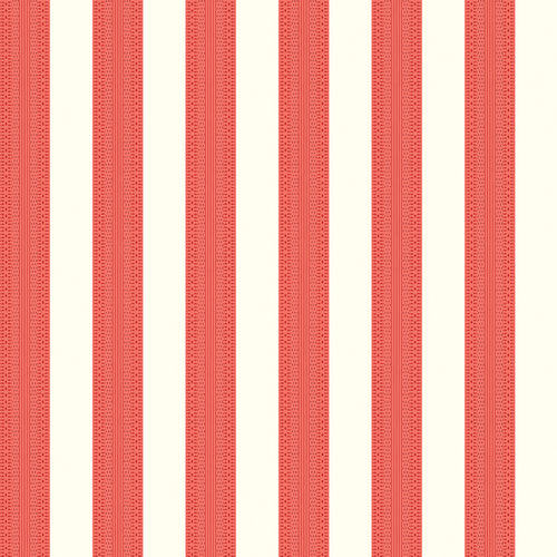 French Stripe Wallpaper - Coral