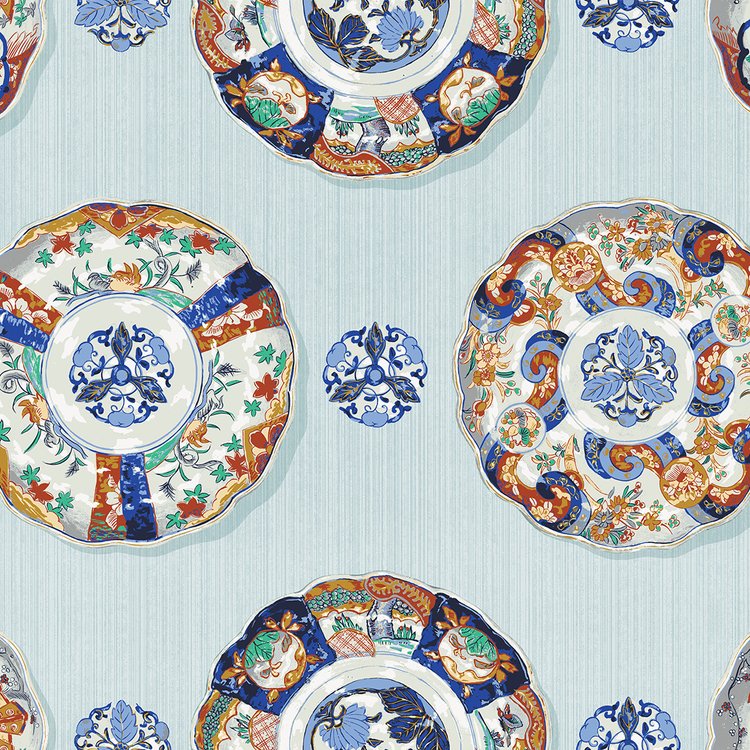 Imari Wallpaper - Blue