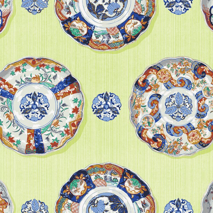 Imari Wallpaper - Lime