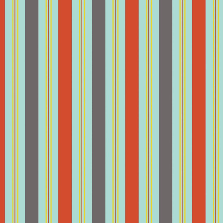 La Fenice Stripe Wallpaper - Coral / Turquoise