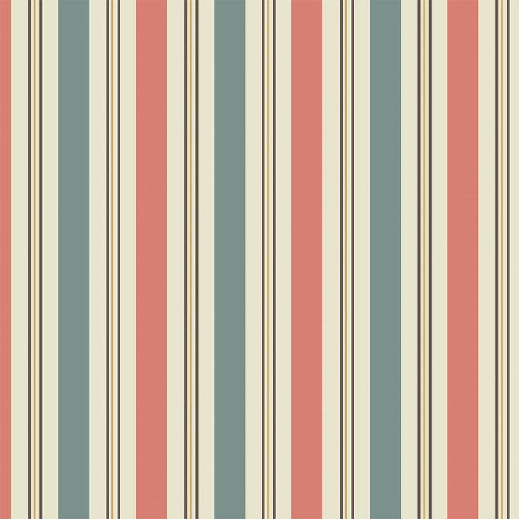 La Fenice Stripe Wallpaper - Rose / Blue
