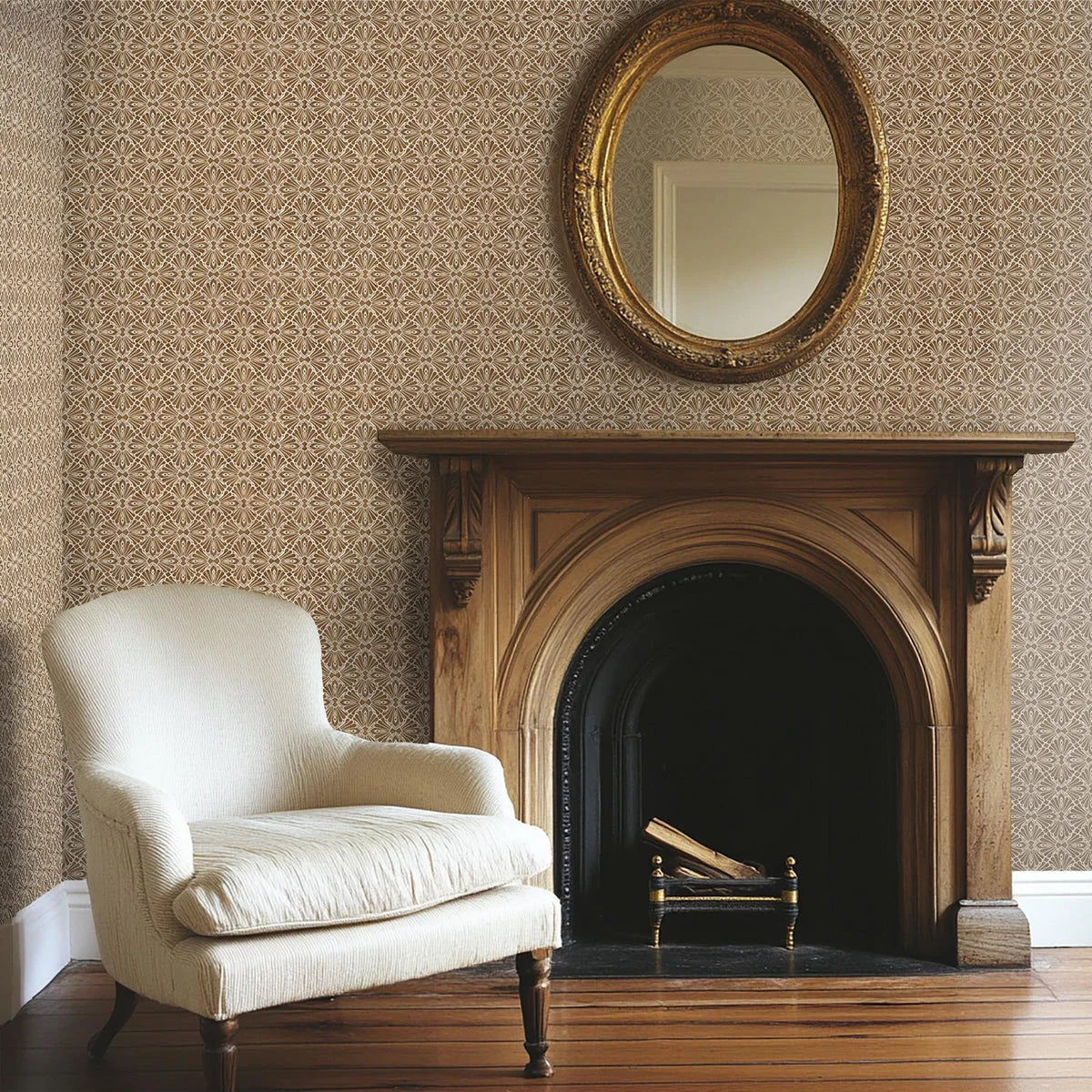 Dragonfly Wallpaper - Chestnut Brown