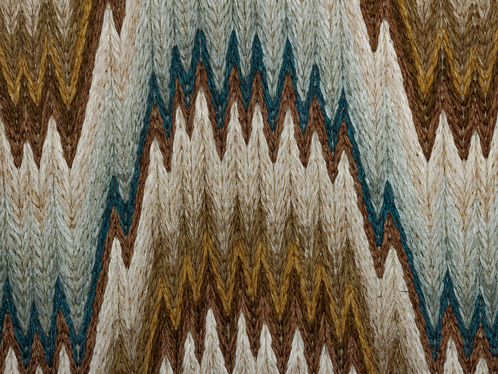 Rouen (flame stitch) - thin thread - Blue