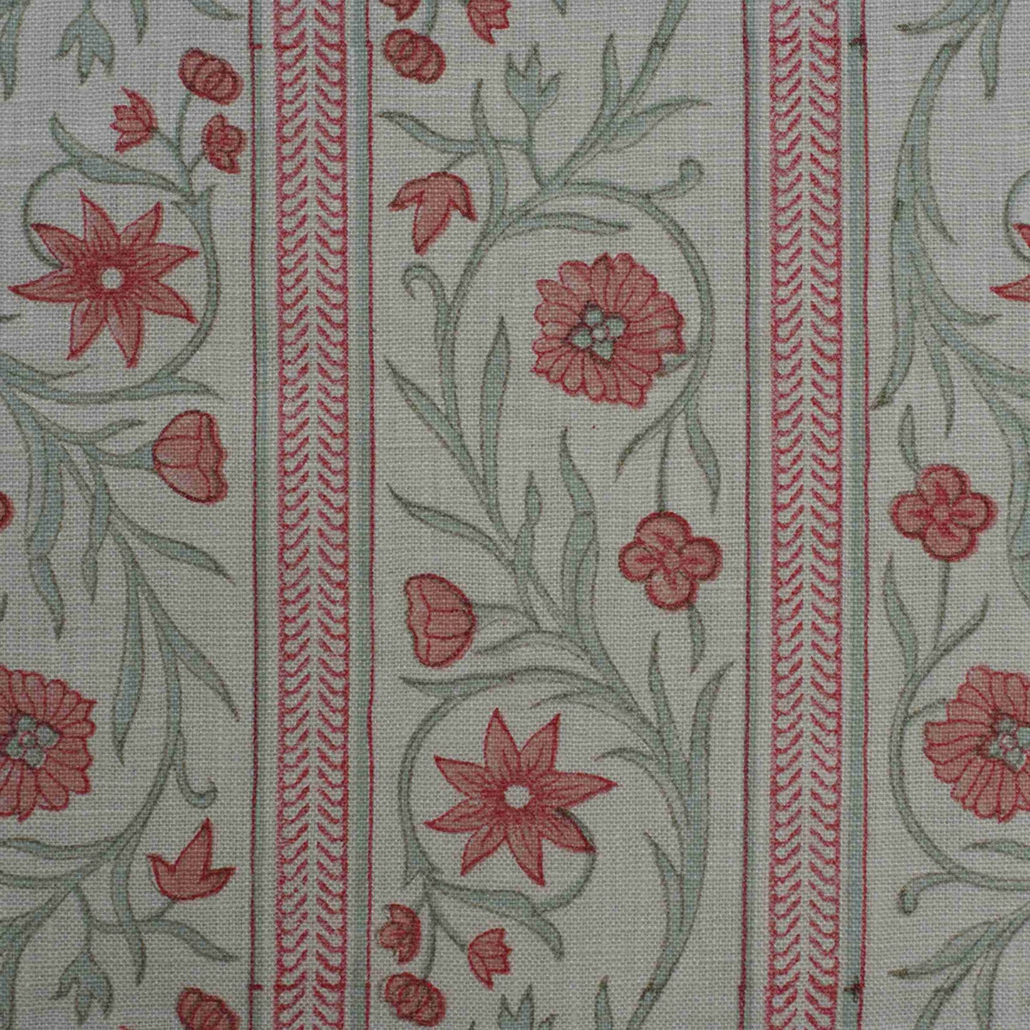 Floral Stripe - Calamine & Annabel Blue