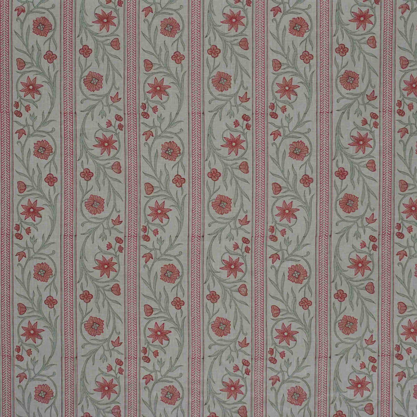 Floral Stripe - Calamine & Annabel Blue