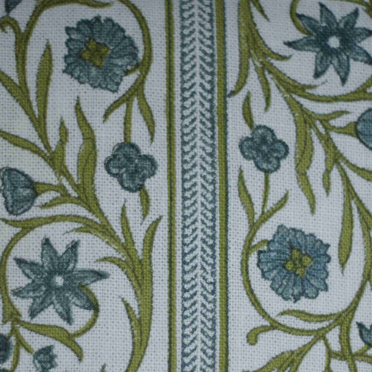 Floral Stripe - Deep Blue & Lime