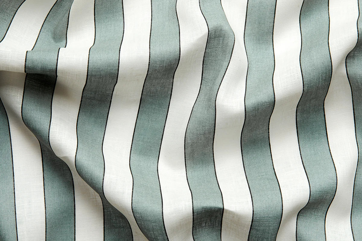 Plain Stripe Voile - Sage
