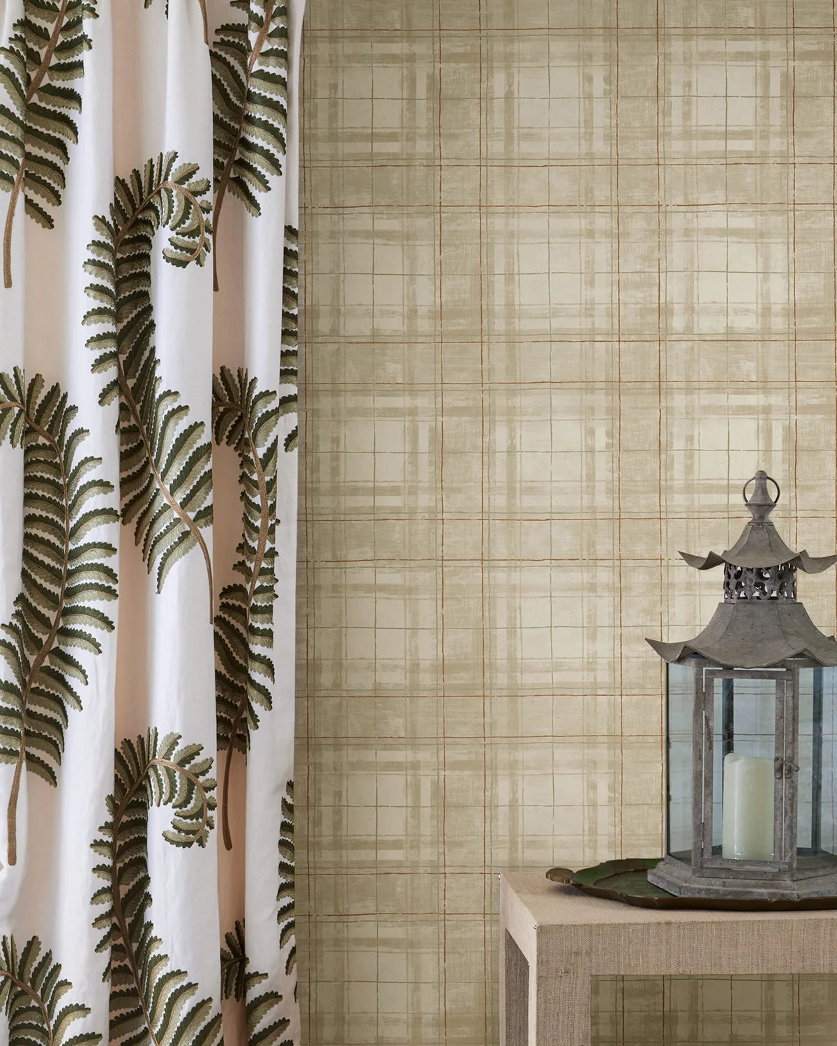 Frescoe Plaid Wallpaper - Sienna